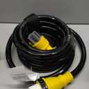 50 Amp Generator Cord, 25FT 50 Amp RV Extension Cord with Twist Lock, Generator Cable 50A 4 Prong Yellow, NEMA 14-50P/SS2-50R Heavy Duty STW Wire for RV Camper & House