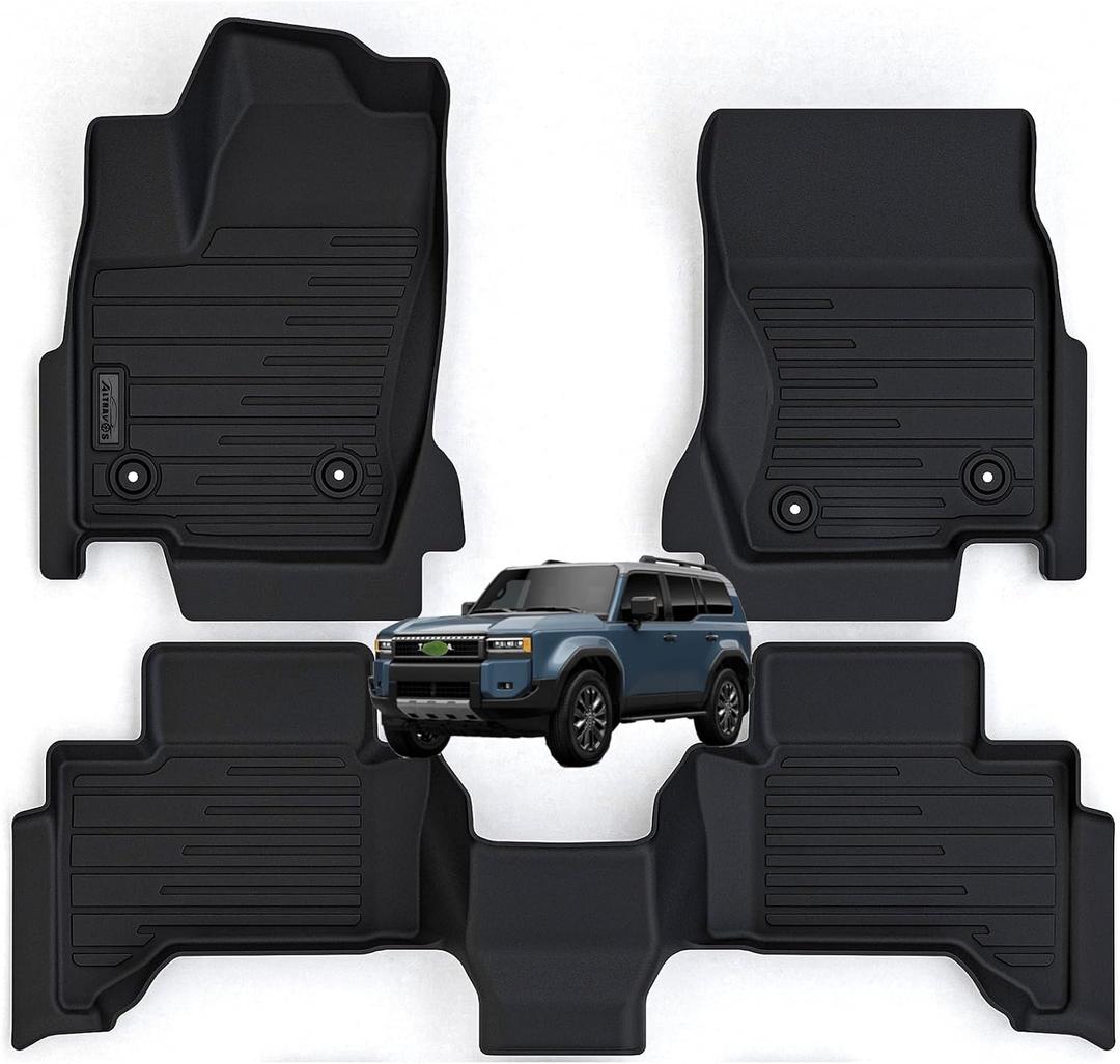 Floor Mats for 2024 2025 Toyota Land Cruiser,TPE All Weather Protection Car Floor Liners Accessory Custom Fit for 2024 Toyota Land Cruiser-Black