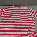 2 x LessonZoo Boys Oversized Striped T-Shirt with Chest Pocket Short Sleeve Crew Neck Casual Summer Tee for Boys 5-14(Pink,7-8 Years)