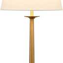 Wilmer 28" Tall Table Lamp with Fabric Shade in Brass/White