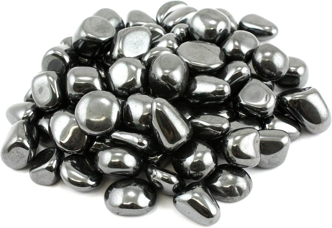 1lb Bulk Tumbled Hematite Stones from Brazil - Small 1/4"-1/2" Polished Natural Crystals for Reiki Crystal Healing
