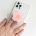 OnTheGrip Compatible with Magsafe Magnetic Cute Solid Color Daisy Flower Design Collapsible Mobile Phone Grip Stand Holder for Smartphone Tablet Cell Phone Accessory (Pink)