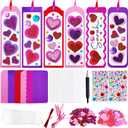 ArtCreativity 314 PCS Valentines Day Bookmark Craft Kit - Makes 24 Bookmarks - Valentine Crafts for Kids Classroom - Valentines Bookmark Craft Kit with Hearts, Glitter Stickers, Rhinestones, Ribbons