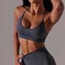 RUNNING GIRL Sports Bras for Women, Medium-High Impact Running Strappy Sports Bra with Removable Pads XL