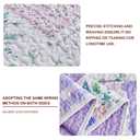 Joyreap 3 Pieces Floral Quilt Set King, Patchwork Purple n Pink Flowers Design, Smooth Soft Microfiber Quilt, Bedspread Bed Cover for All Season, 1 Quilt and 2 Pillow Shams- 102x90 inches