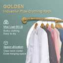 Industrial Gold Pipe Clothing Rack, Wall Ceiling Mounted Clothes Garment Rack 30'', Iron Golden Pipe Clothes Hanging Bar, Heavy Duty Metal Rod for Retail Display Closet Storage