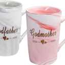 Godparents Gifts From Godchild- Godparents Proposal Gift Mug - Cute Mothers Day Gifts Birthday Christmas Presents for Godparents - Novelty 12.5oz Godmother and Godfather Couple Mugs Sets