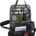 ECWKVN Car Front & Back Seat Organizer with Dedicated Tablet/Laptop Compartment, Passenger Seat File Storage with Cup Holder, Adjustable Backrest, and Padded Shoulder Strap