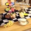 Breling 2 Pack Checkered Table Runner Black and White Tablecloths Racing Flag Polyester Tea Party Table Cloths Car Theme Flag Party Picnic Supplies(12.6 x 108 Inch,Checkered)