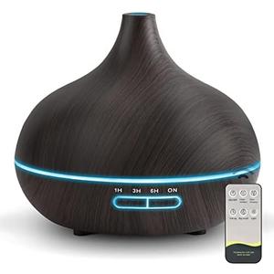 Diffusers for Essential Oils Large Room, 550ml Essential Oil Diffusers with Remote Control, Ultrasonic Oil Diffuser with Timer, 7 Colors Light for Bedroom