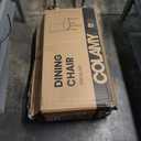 COLAMY Upholstered Parsons Dining Chairs Set of 2, Fabric Dining Room Kitchen Side Chair with Nailhead Trim and Wood Legs - Beige