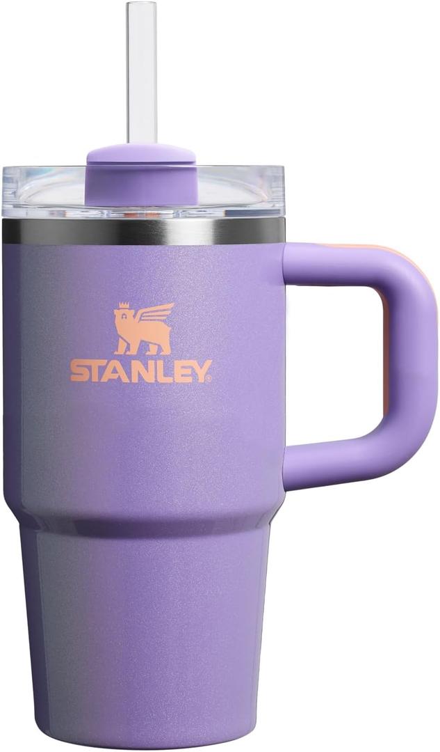 Stanley Quencher H2.0 Tumbler with Handle and Straw 20 oz | Flowstate 3-Position Lid | Cup Holder Compatible for Travel | Insulated Stainless Steel Cup | BPA-Free | Periwinkle Shimmer (20 Ounces)