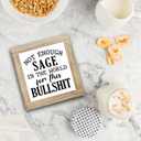 Funny Home Sign, Wood Box Sign, Not Enough Sage In The World For This Bullshit, Gag Sage Signs, Gag Inspirational Wood Box Desktop Decoration, Funny Farmhouse Home Office Decor (Style 03)