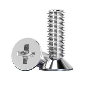 NACX M5 x 6mm Phillips Countersunk Flat Head Machine Screws Bolts, A2-70, Silver Tone, 304 Stainless Steel, 120Pcs