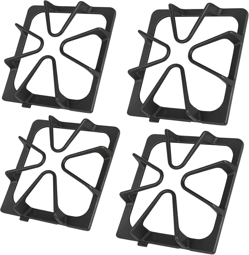 Upgraded W10447925 Gas Stove Burner Replacement for Whirlpool Stove Parts,Cast Iron Stove Grate Kenmore Maytag Gas Range Part Amana Inglis Kirkland Cooktop Stove Accessories 4Pcs Stove Top Grates Rack