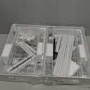 2-Pack Under Sink Storage Organizer, Large 2-Tier Elegant Mesh Pull Out Shelf for Kitchen and Bathroom Cabinet Organization, L-Shaped and Adjustable Height Design for Maximum Space Efficiency-White (2 Pack-15.74"Dx11.4"-16.14"H)