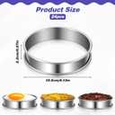 SHENLIU 24 Pack 4 Inch English Muffin Rings, Stainless Steel Nonstick Metal Round Crumpet Rings Silver Double Rolled Tart Ring Molds for Cookie Cooking Baking