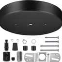 Canomo 6 Inch Ceiling Lighting Canopy Kit Ceiling Plate Cover for Single Pendant Light and Chandelier with All Hardware Includes Loop, Cross Bar and Mounting Screws, Black