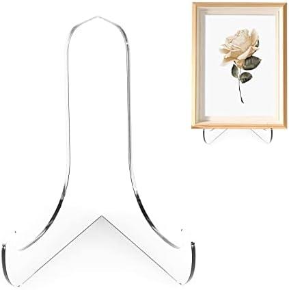 Boloyo 60-Degree Angle Acrylic Plate Display Stand , 3 Inch 2PC Clear Acrylic Display Holder Easel Base for Home Office Kitchen School Art Display