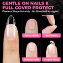 UNA GELLA Almond Gel Nail Tips, 504PCS Pre Etched Clear Fake Nails Tips Medium Almond Shape - 12 Sizes Full Cover Soft Acrylic Press On Nail Extensions No C Curve Gift for Diy at Home