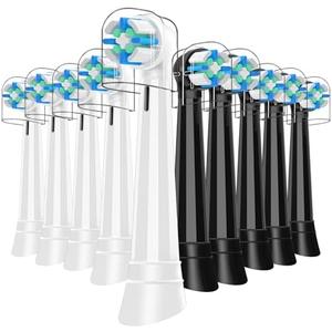 Brush Heads Compatible with Oral B IO 2/3/4/5/6/7/8/9/10/Deep Clean Series Electric Toothbrush, IO Toothbrush Heads (10 Black/White)