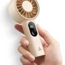 Aecooly Mighty Portable Fan, Powerful Handheld Fan, USB Rechargeable [10H Max Cooling Time], Mini Personal Battery Powered, Pocket for Travel, Summer, Gifts for Women, Girls -Beige, 1 Pack
