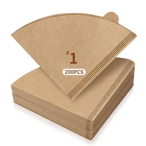 200 Count Coffee Filters, Coffee Filters #1 Disposable, Natural Unbleached #1 Paper Filter for Pour Over and Drip Coffee Maker, Suitable for Home Coffee Shop (1-2 Cup)