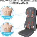 COMFIER Shiatsu Full Back Massager,Massage Chair Pad with Heat,2D/3D Massage Seat Cushion,Chair Massager with 10 Shiatsu Nodes, Rolling Kneading Chair Pads for Lower Back,Mothers Day Gift for Women