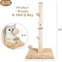 ANWA 32" Tall Cat Scratching Posts for Indoor Cats, 3-in-1 Vertical Cat Scratching Post with Plush Toys, Premium Sisal Post for Cats at All Ages with Reinforced Stable Base, Beige