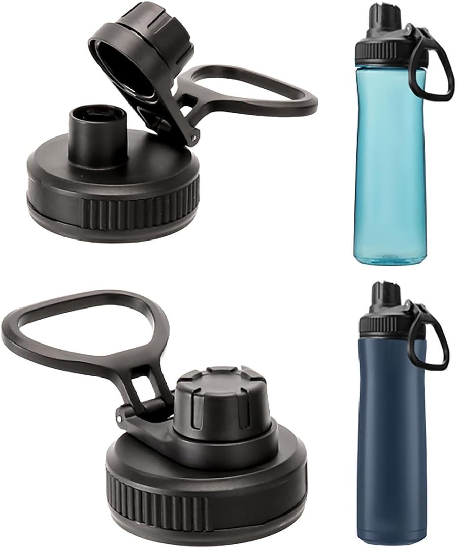 2Pcs Water Bottle Lid Replacement for Contigo wide mouth bottle, Lids replacement Compatible With Contigo 24 OZ 32 OZ 40 OZ, Leak-Proof Dust-Proof, Handle Easy to Carry, BPA Free