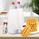 Pancake Batter Dispenser Waffle Batter Dispenser and mixing ball Batter Bottle, For Cupcake Baking Pancakes, Cake Or Any Baked Goods (2PC)