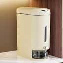 IEEK Rice Dispenser 25 Lbs,Large Cereal Dry Food Storage Containers Rice Storage Container Sealed Moisture Proof with Measuring Cup for Kitchen Pantry Household, White