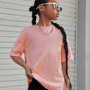 SOLY HUX Girl's Letter Graphic T Shirts Short Sleeve Cute Shirts Oversized Loose Tee Summer Tops