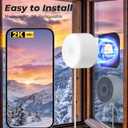 4MP/2K Window Camera for Home Security, 2Pack No Drill 5G&2.4G WiFi Indoor Security Cameras, Outdoor Monitoring thru Glass, Blacklight Color Night Vision, 24/7 AI Human Detection, Apt. Easy Mag. Mount