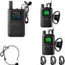 Wireless Tour Guide System,Long Range 200m/656ft,Upgraded Noise Reduction,Classic Style, 40H Long Battery,Upgraded Noise Reduction, for Court,Training,Interpreter (1 Transmitter 2 Receivers)