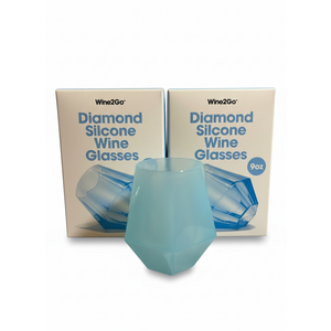 Wine2Go Diamond Silicone Glasses 9oz Pack of 2