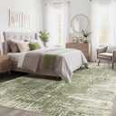 Kakania Abstract 10x14 Area Rugs for Living Room: Washable Rugs Green