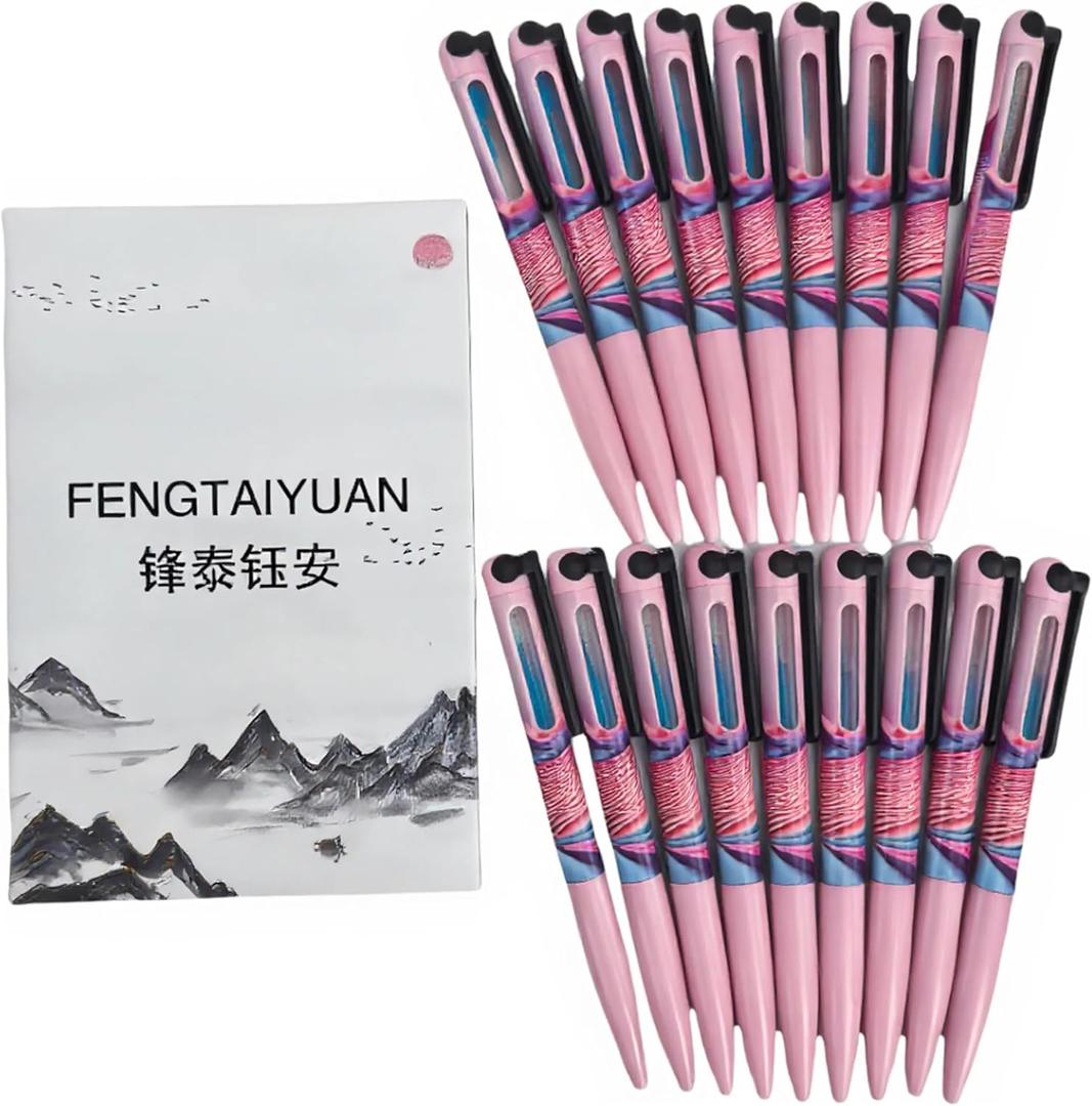 Fengtaiyuan, Rotating Pop-up Pens, 0.5mm, Black Ink, Writting Smooth, Quick Drying, 18Pack (BlackRM01x18)