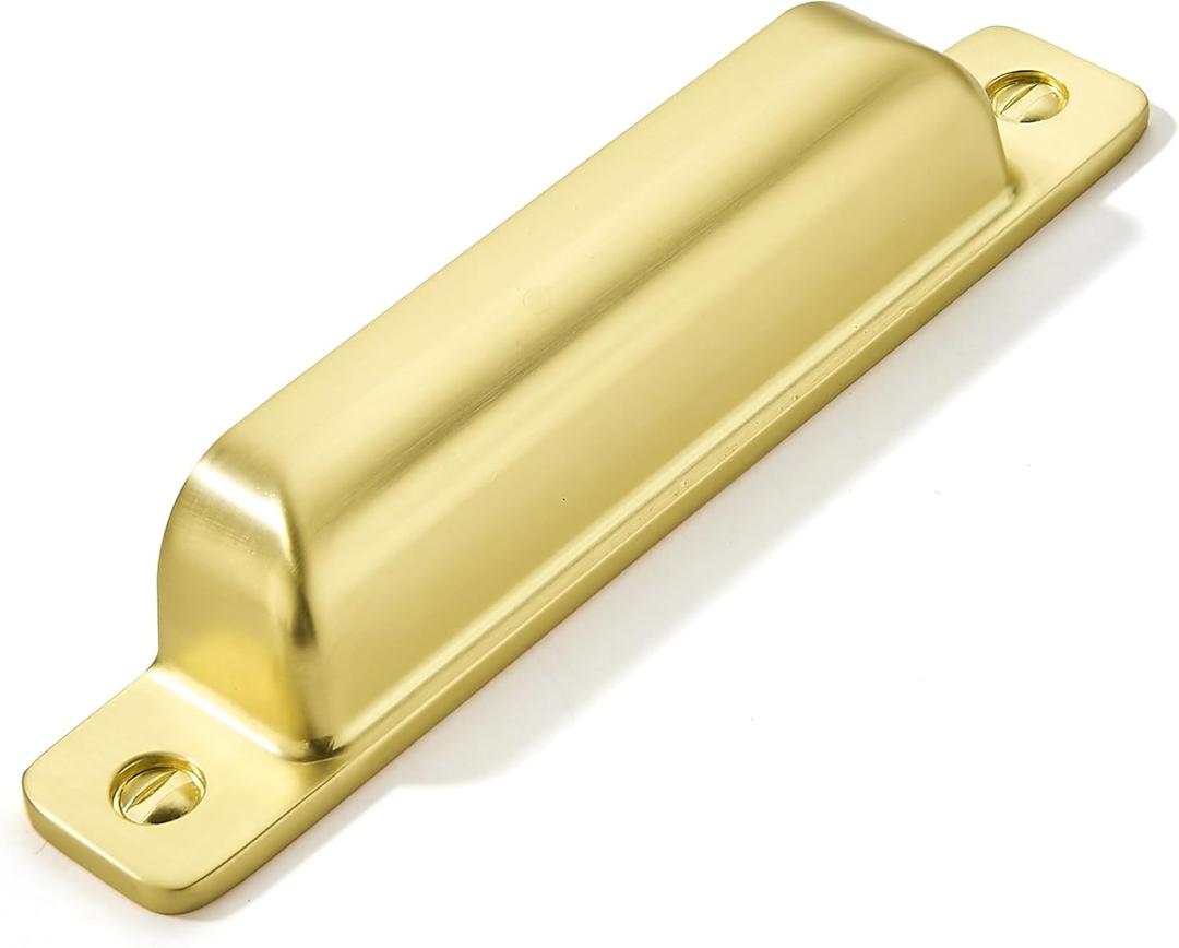 10 Packs 3-3/4in(96mm) Drawer PullsBrushed Gold Brass Cabinet Cup Pulls Kitchen Hardware Cabinet Handles Cabinet PullsDresser Drawer Handles Knobs