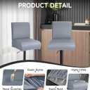 PU Leather Bar Stool Covers with Backs 100% Waterproof Bar Stools Covers Set of 4, Removable Stretch Barstool Slipcovers for Pub Cafe Dining Room (Grey)