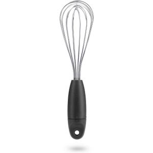 Dreamfarm Mini Flisk 3-in-1, Fold-Flat, Space-Saving Baking & Cooking Balloon Whisk, Sauce & Deglazing Whisk, Stainless Steel - 9" Black
