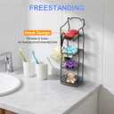 DEAYOU 4 Tier Shampoo Bar Holder for Shower, Self Draining Soap Bar Holders with Strong Suction Cup and Hooks, Rustproof Soap Dish Caddy for Bathroom Wall, Kitchen Sink, Conditioner, No Drilling Rack