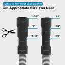 Universal Dishwasher Drain Hose - 10 Ft Discharge Hose - Corrugated and Flexible Dishwasher Hose Drain Replacement with Clamp
