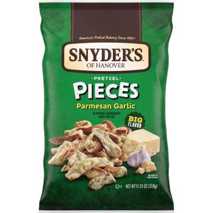 Snyder's of Hanover Parmesan Garlic Flavored Pretzel Pieces, 11.25 Oz Bag (EXP 03/21/26)
