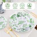 Kochorie 36 Pieces White & Green Floral Disposable Plastic Plates, 10.25" and 7.5" Dinner and Dessert Plates Serving Dish Tray Heavy Duty Party Tableware Supplies for Weddings Birthdays