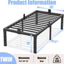 Yitong Angel Twin Size Bed Frames 18 inch High 3500 lbs Heavy Duty Metal Platform, Mattress Foundation with Steel Slat Support/No Box Spring Needed/Noise Free/Non-Slip/Easy Assembly