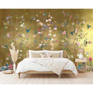 Wall Mural 3D Wallpaper - Flowers and Birds Design, 158"x110" (Not Self-Adhesive)
