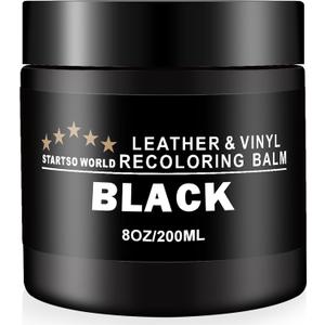 STARTSO WORLD Leather Recoloring Balm, Black Leather Repair Kit for Furniture, Leather Dye, Leather Color Restorer for Couches, Leather Couch Paint | Repair, Restore Faded & Scratched Leather