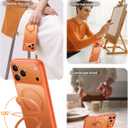 TORRAS for iPhone 17 Pro Max Case with Stand, Camera Control Button, Fit for MagSafe, Military Grade Protection, Translucent Slim Soft Edge Case for iPhone 17 Pro Max 6.9", Orange