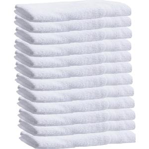 Towels N More 12 White 16x27 Premium Hand Towels with 100% Ring Spun Cotton Loops, Super Absorbent Best for Hotel, Bathroom, Gym, Home or Commercial use (12)